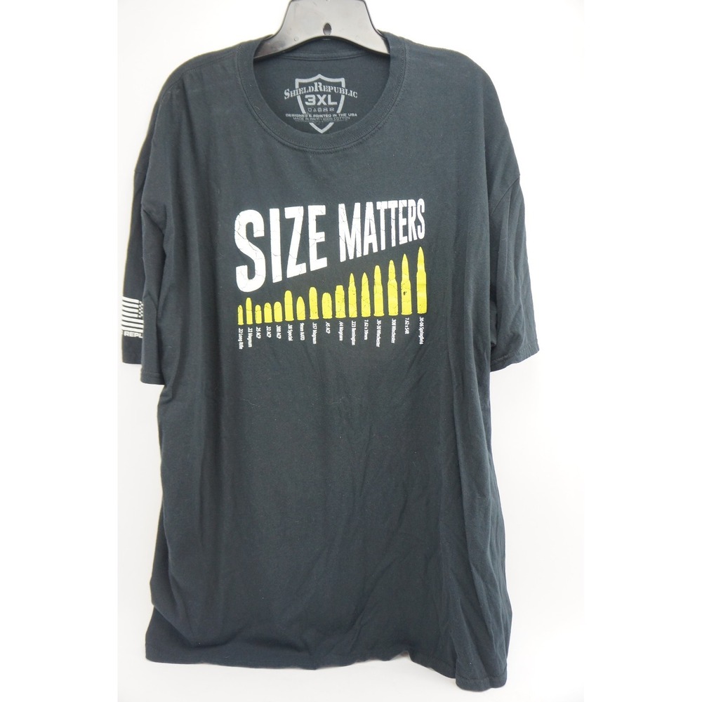 VGC Shield Republic Men's Size Matters T-Shirt Black Size 3XL